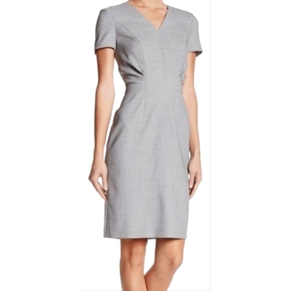 NWT Hugo Boss Virgin Wool DESHINA Work Dress, Office Dress, Short Sleeve Sheath